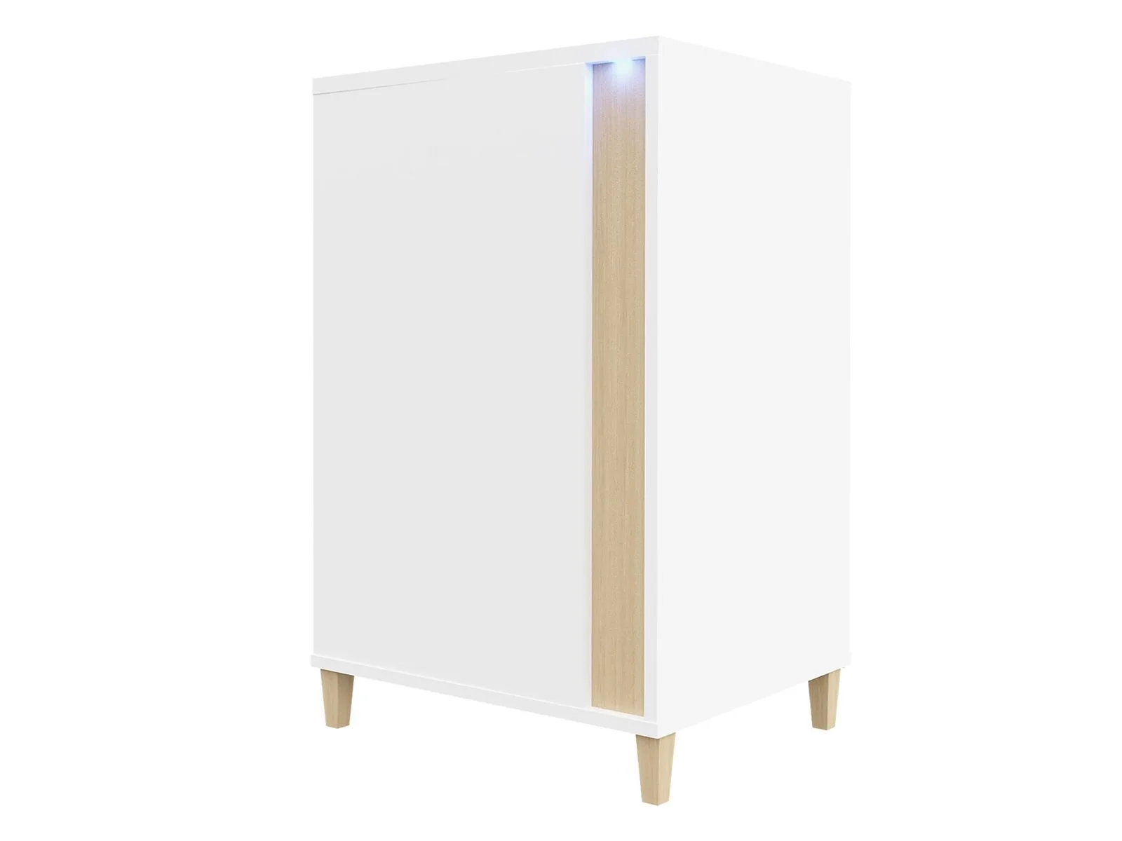 Aparador Florem I (Blanco + Blanco brillante + Luminoso madera)