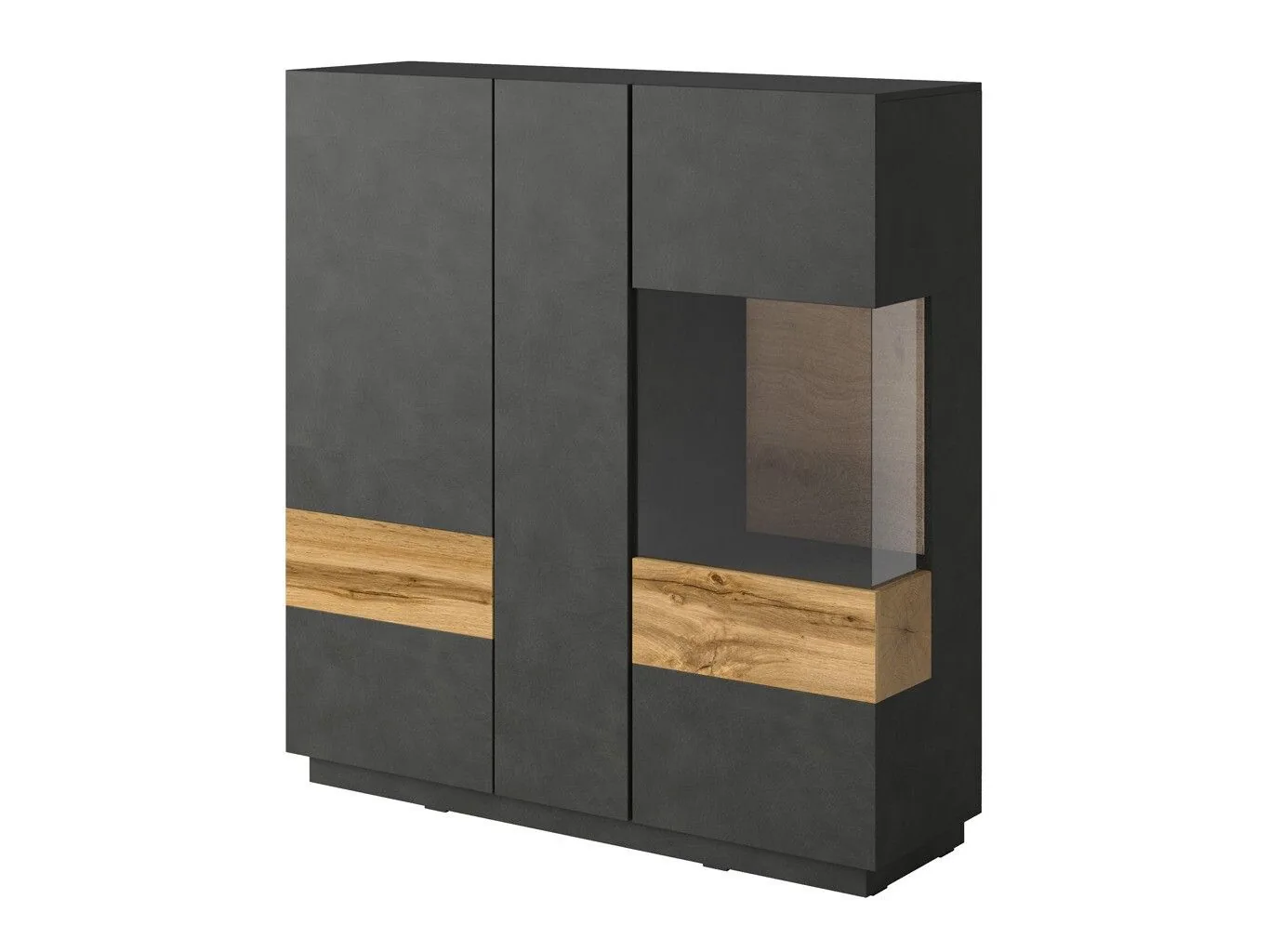 Aparador Livlore 106 (Madera gris + Roble wotan)