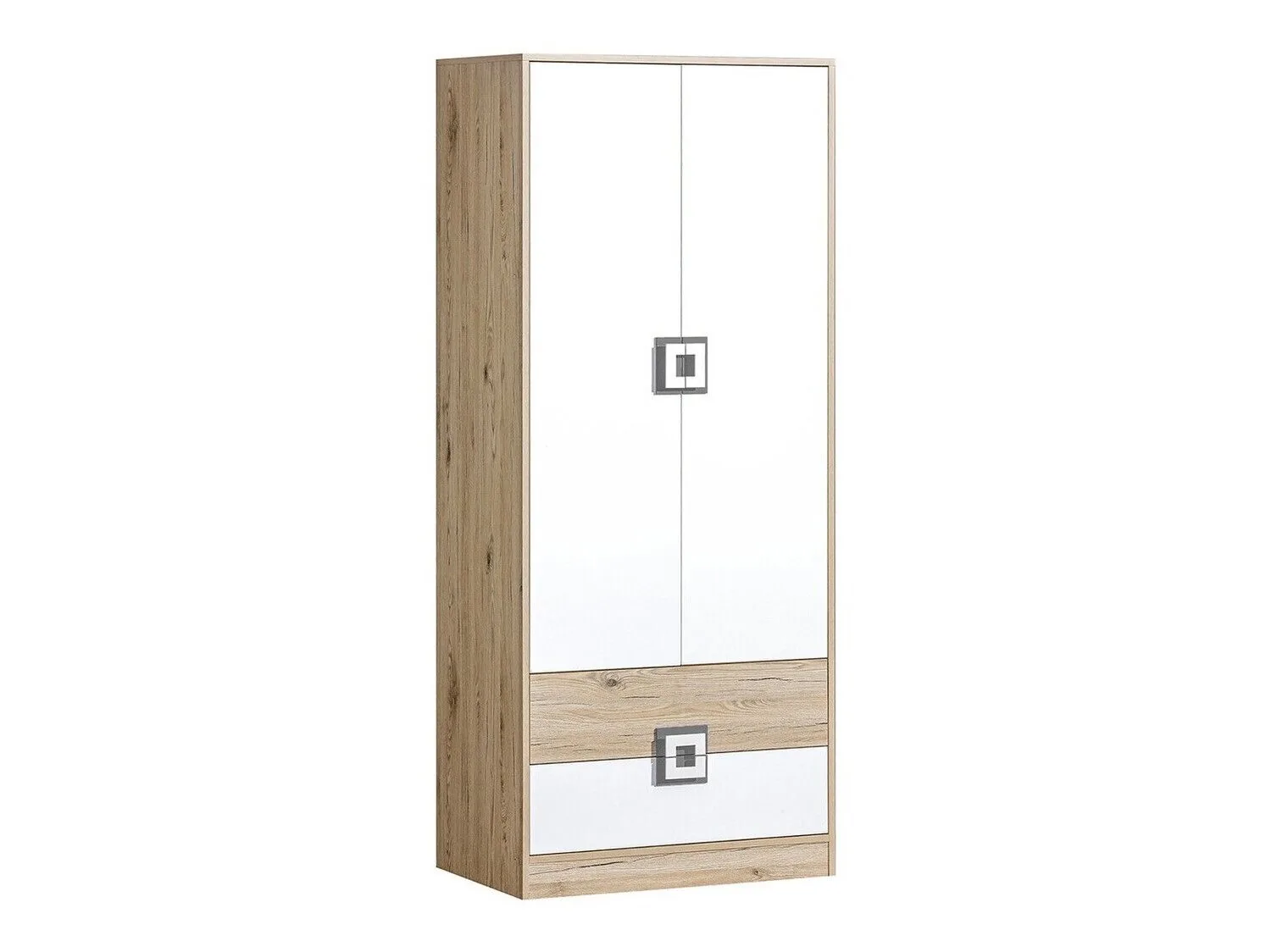 Armario Balvire 102 (Roble claro + Blanco + Gris)