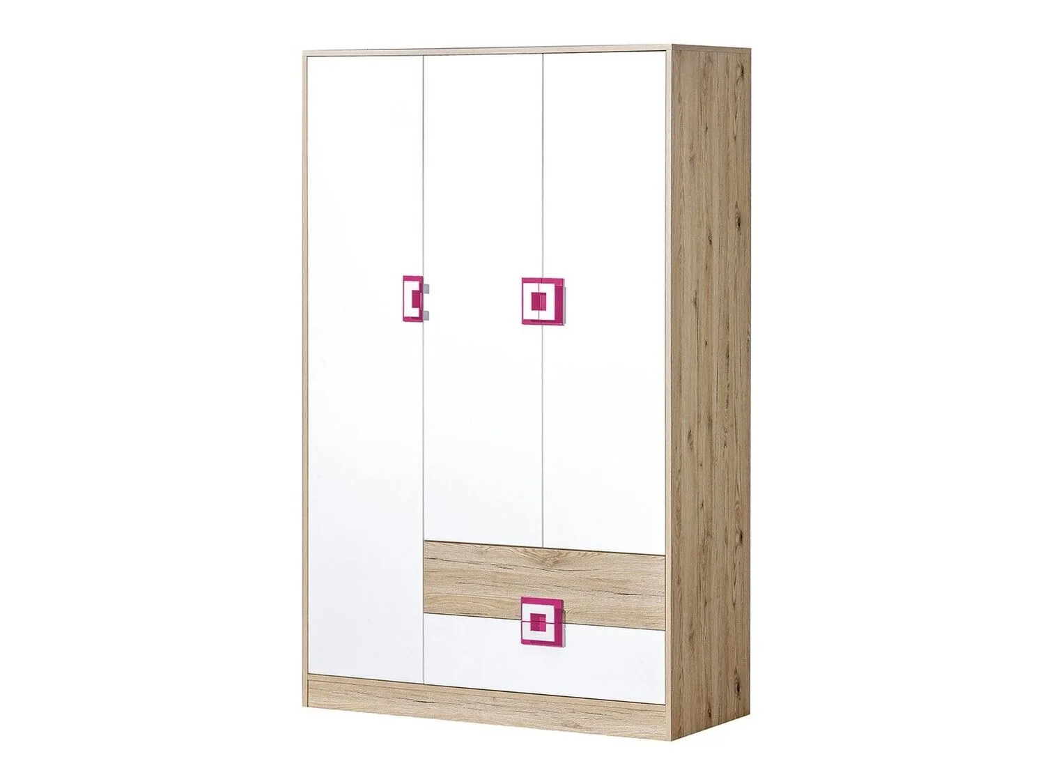 Armario Balvire 104 (Roble claro + Blanco + Rosa)