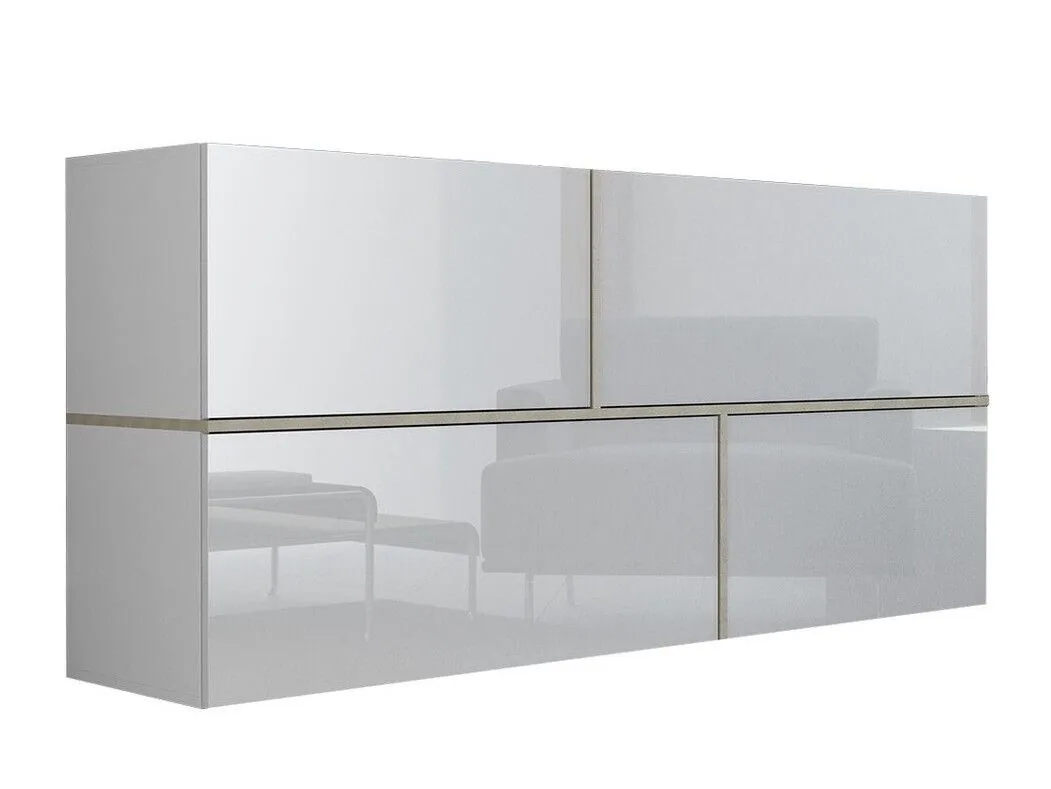 Armario de pared Charlotte 100 (Blanco + Blanco brillante + Roble Sonoma)