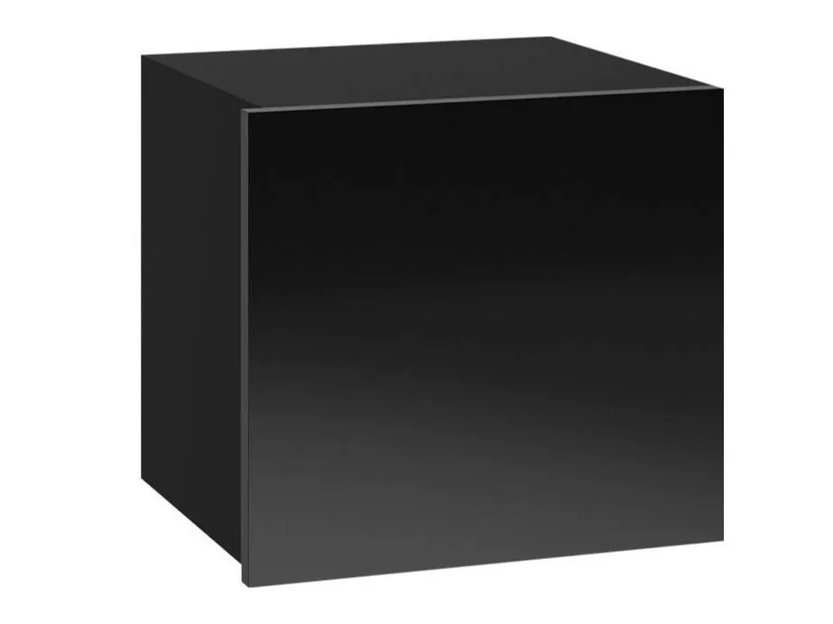 Armario de pared Remus II (Negro + Negro brillante)
