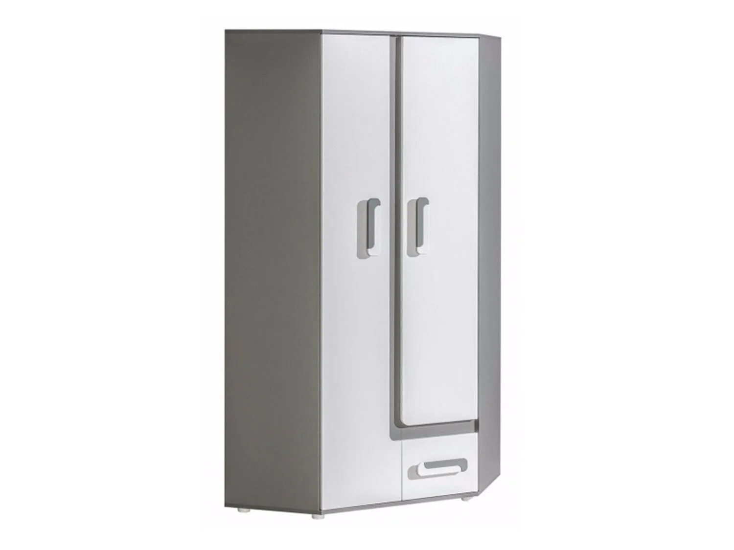 Armario de rincón Levtala 102 (Antracita + Blanco)