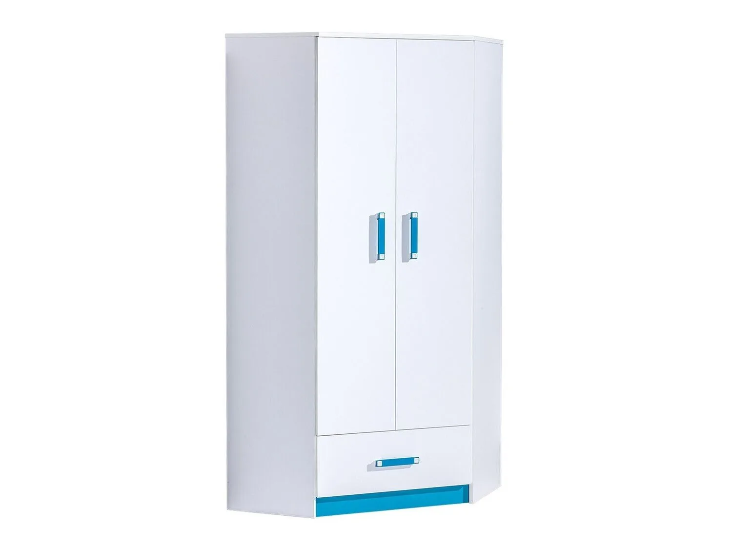 Armario de rincón Lorlare 112 (Blanco + Turquesa)
