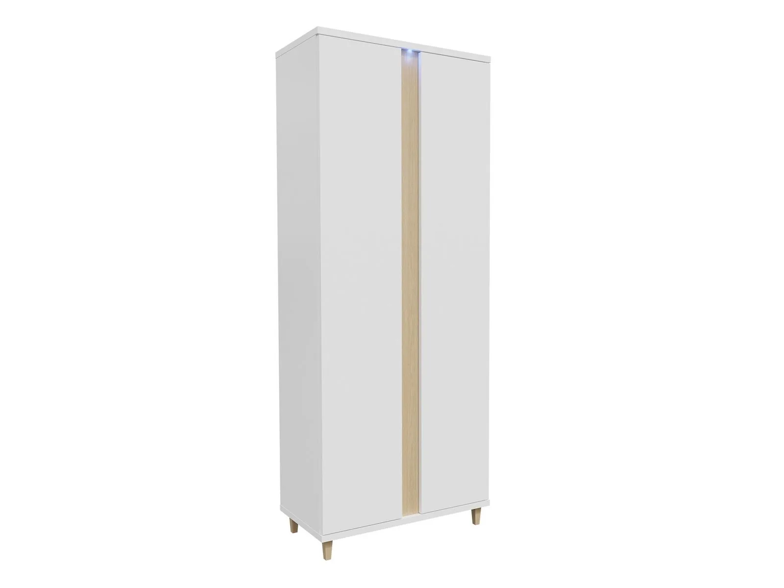 Armario Florem (Blanco + Blanco brillante + Luminoso madera)