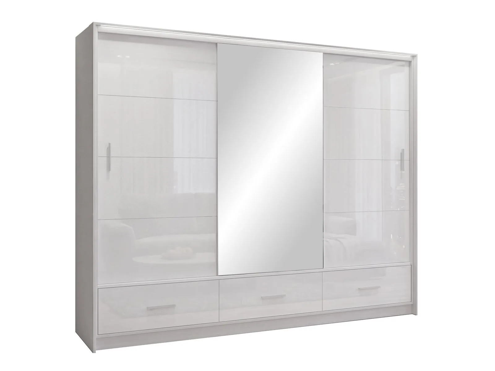 Armario Honolulu 203 (Blanco + Blanco brillante)