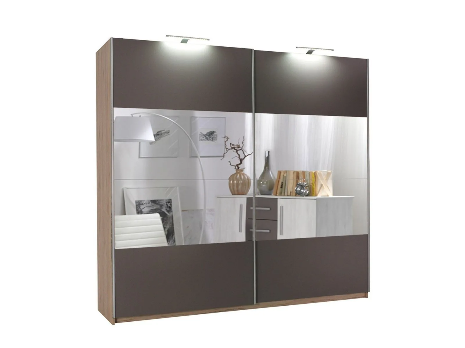 Armario Murrieta 136 (Roble sanremo + Gris)
