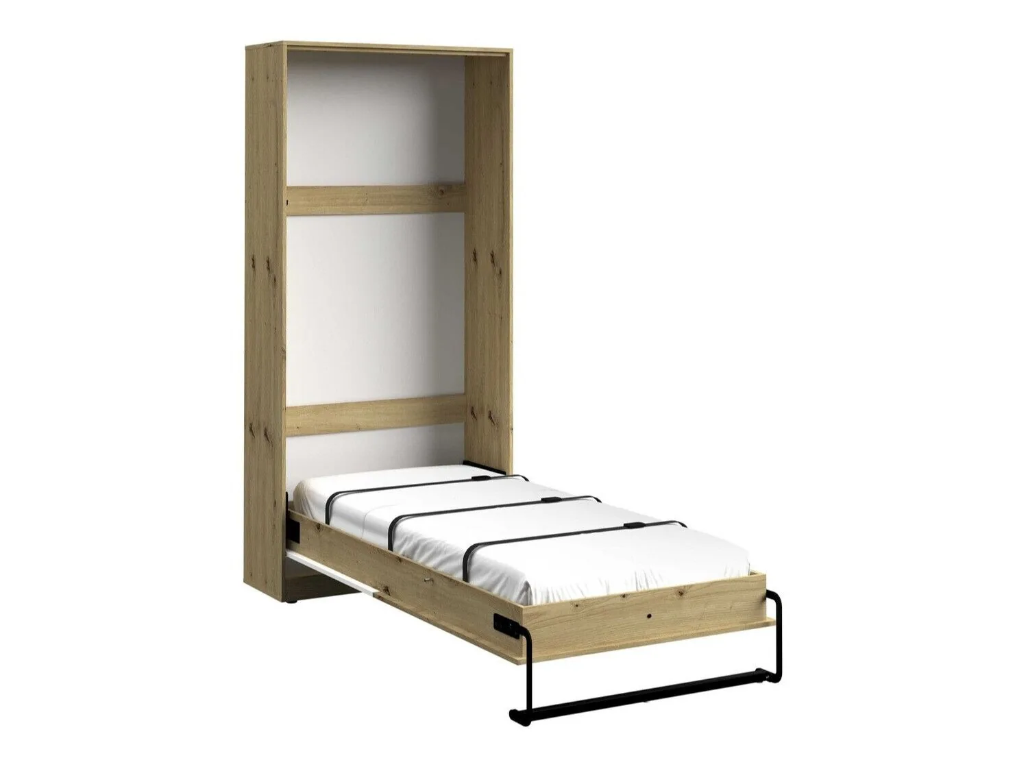 Cama plegable Mirelbu 113 (Roble Artisan + Blanco)