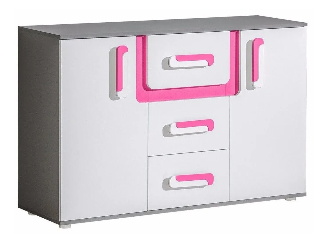 Cómoda Levtala 107 (Antracita + Blanco + Rosa)