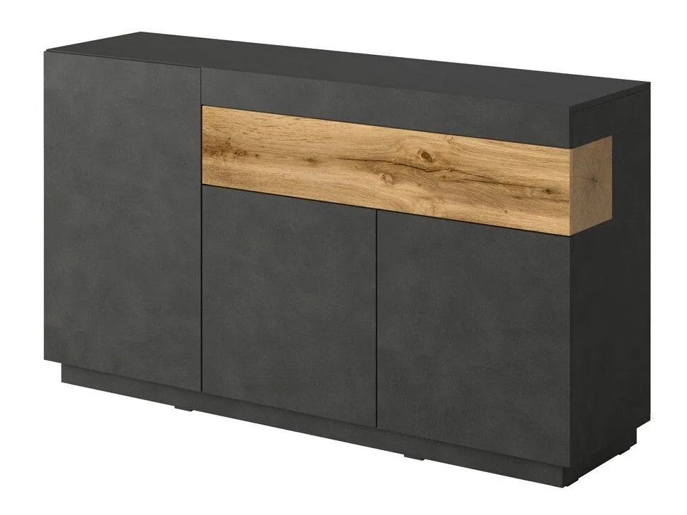 Cómoda Livlore 105 (Madera gris + Roble wotan)