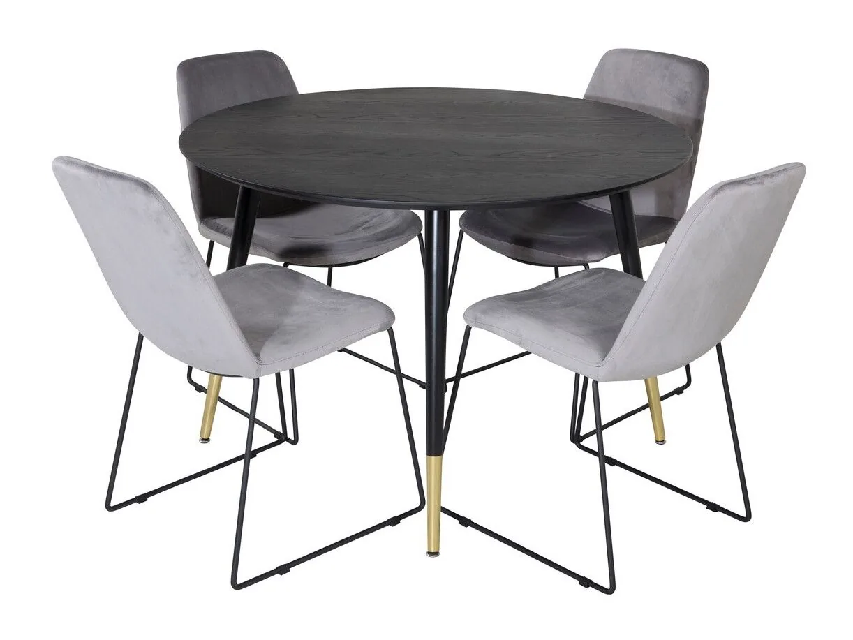Conjunto de mesas y sillas para comedor Dallas 1189 (Gris + Negro)