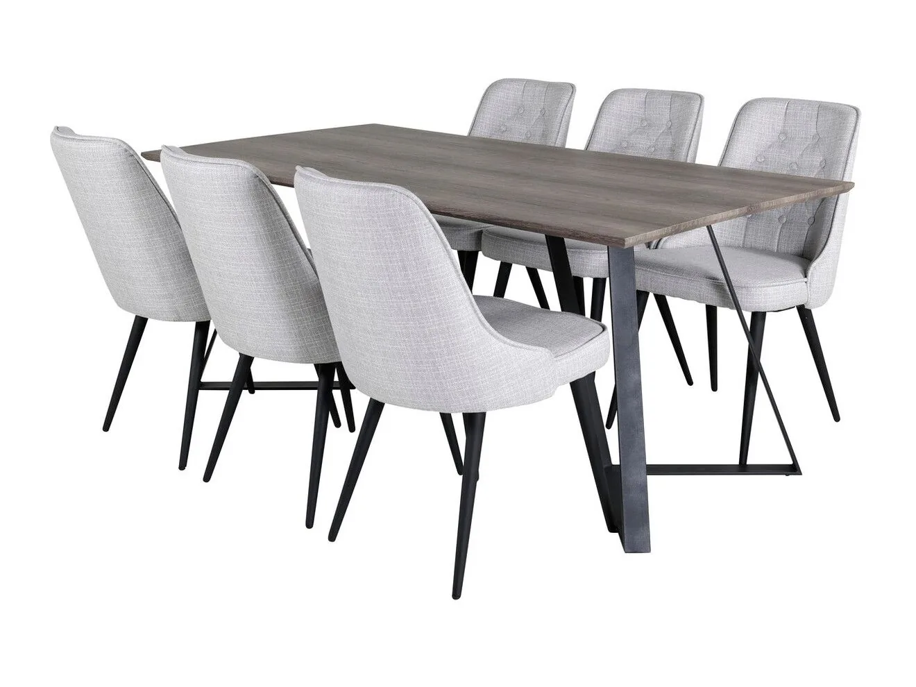 Conjunto de mesas y sillas para comedor Dallas 1347 (Gris + Negro)