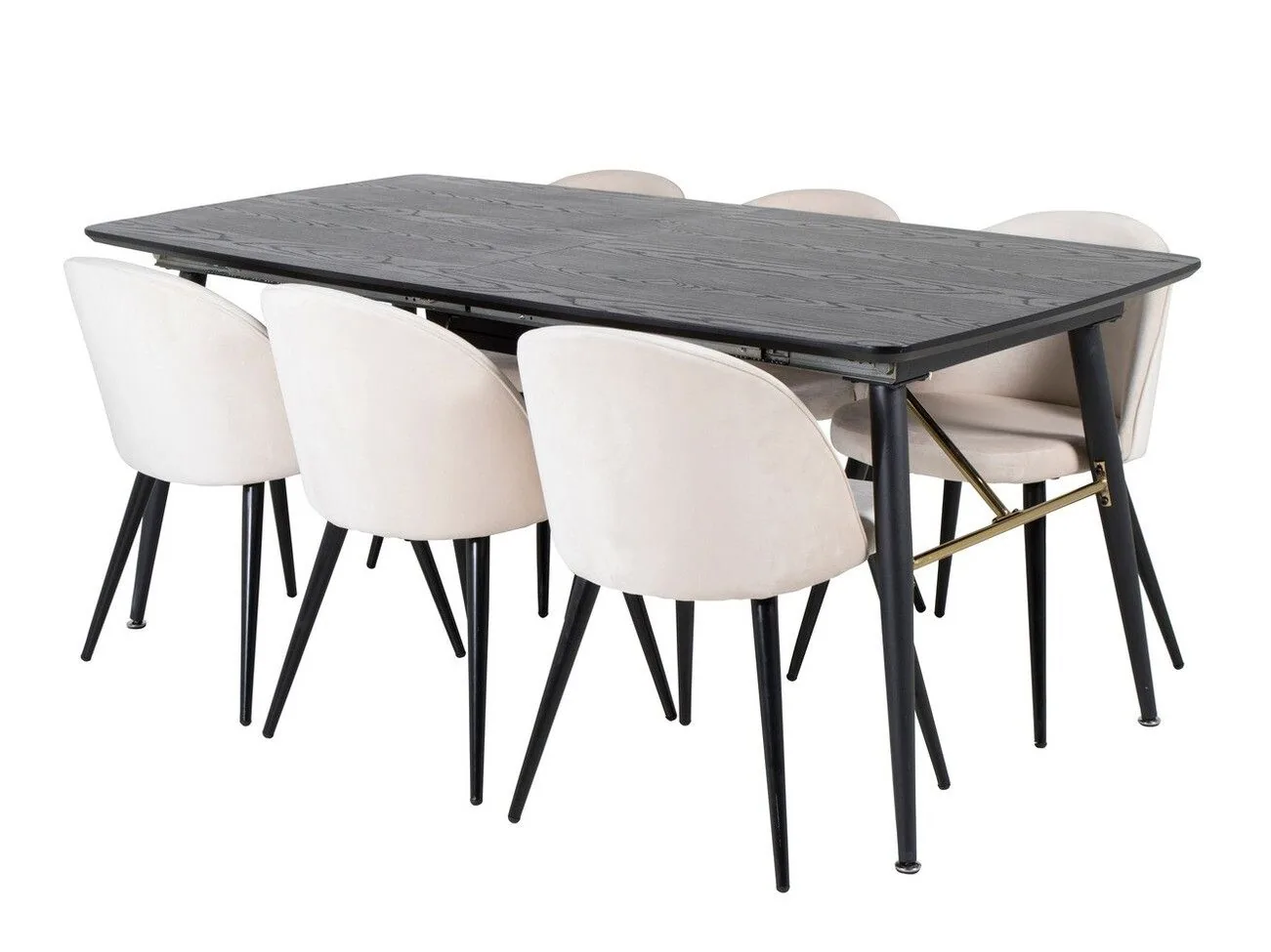 Conjunto de mesas y sillas para comedor Dallas 1449 (Beige + Negro)