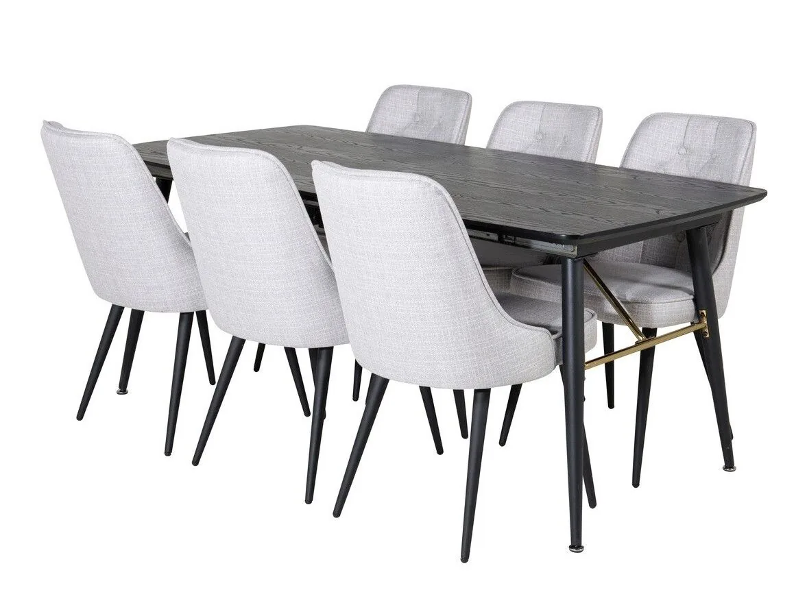 Conjunto de mesas y sillas para comedor Dallas 1454 (Gris + Negro)