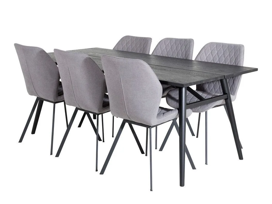 Conjunto de mesas y sillas para comedor Dallas 1686 (Gris + Negro)