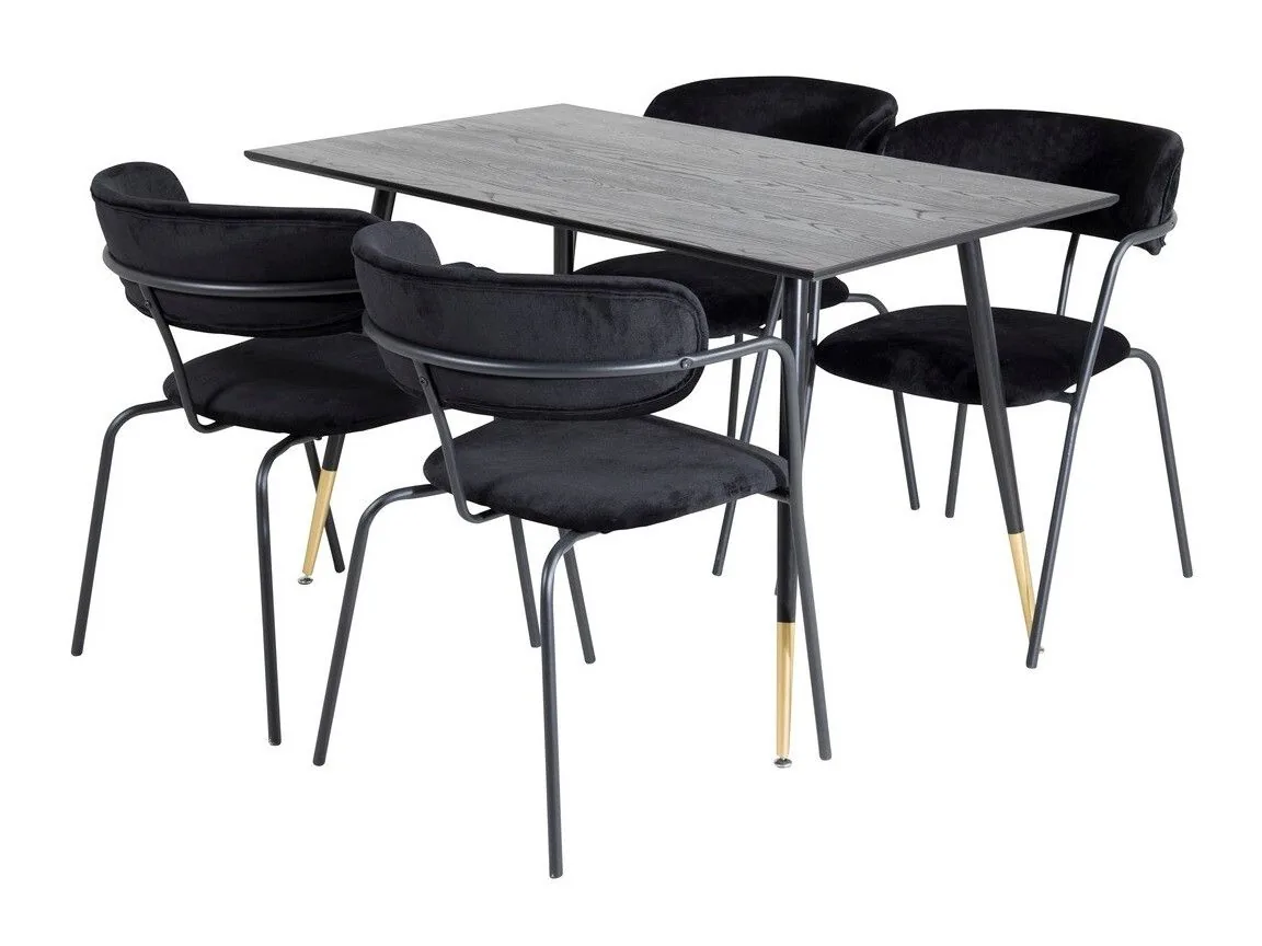 Conjunto de mesas y sillas para comedor Dallas 1694 (Negro + Gris)