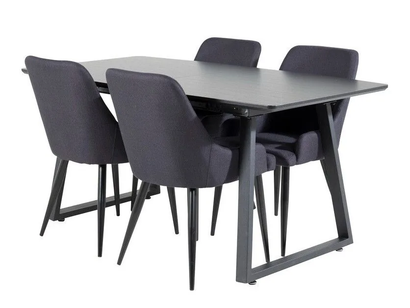 Conjunto de mesas y sillas para comedor Dallas 1814 (Negro)