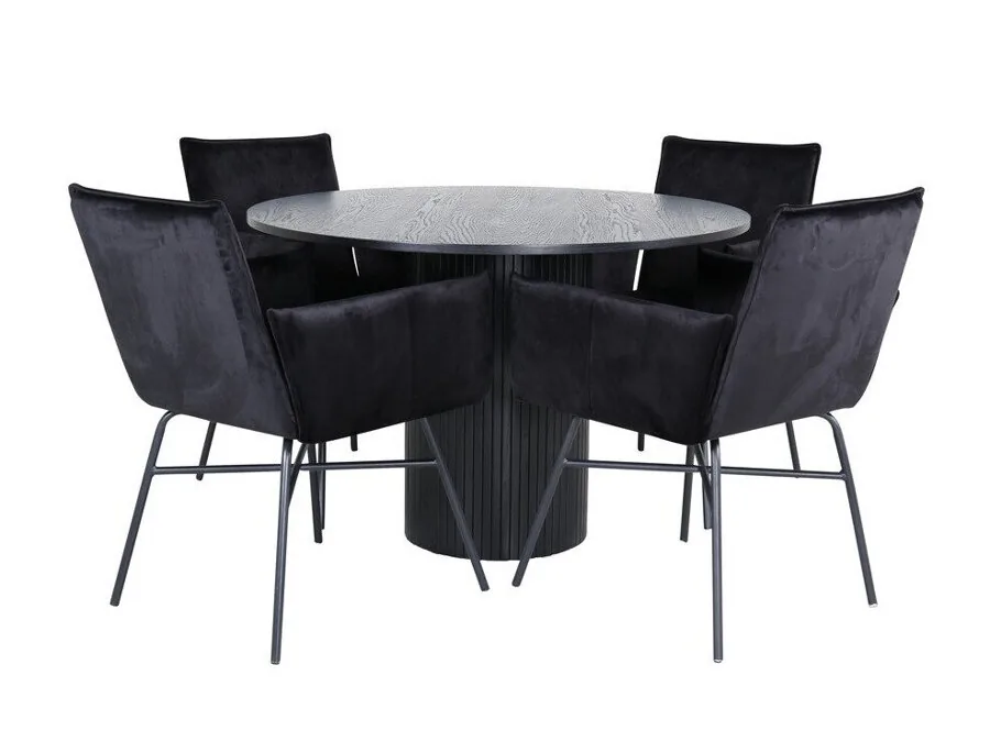Conjunto de mesas y sillas para comedor Dallas 3092 (Negro)