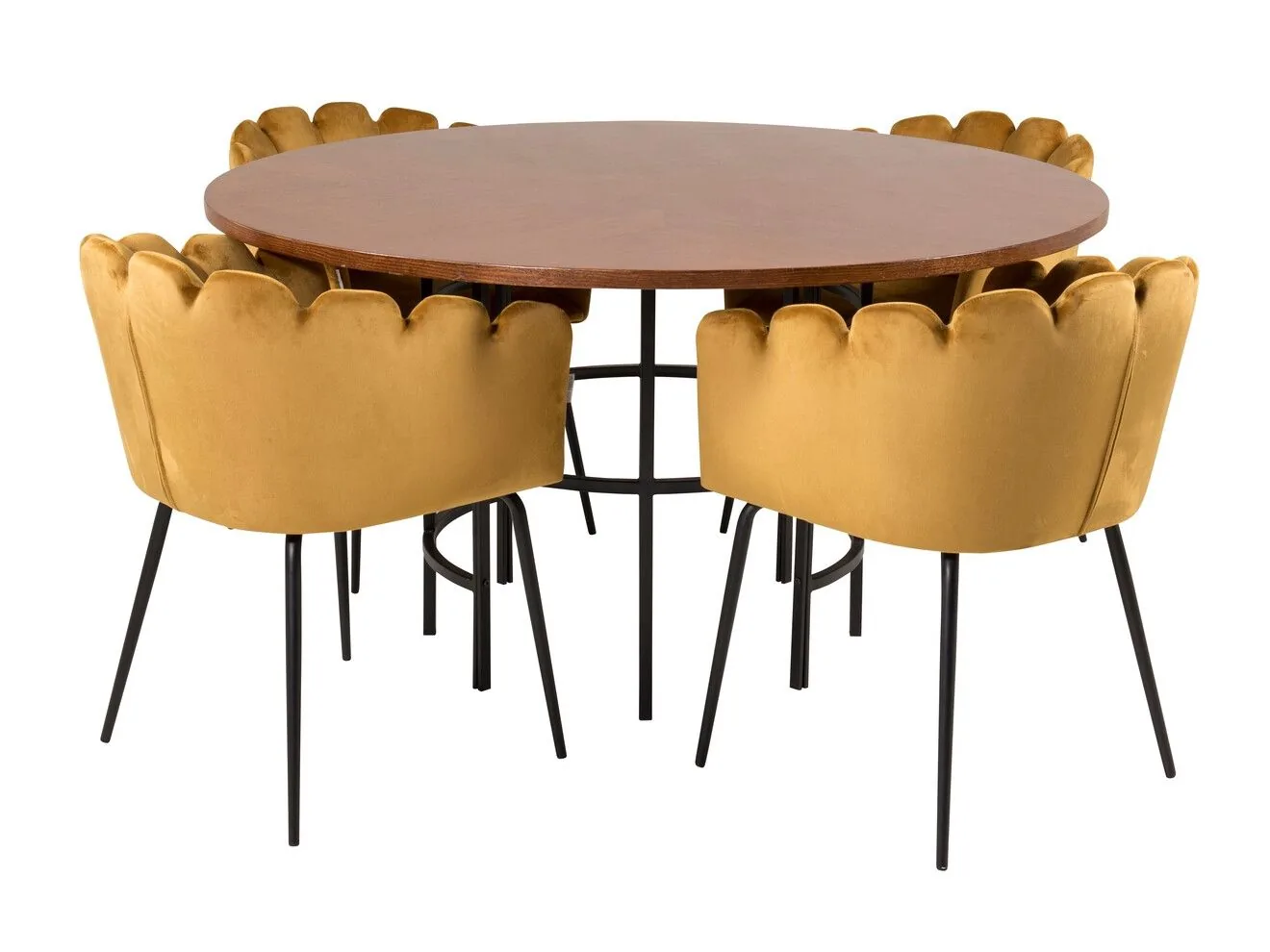 Conjunto de mesas y sillas para comedor Dallas 310 (Amarillo + Negro)