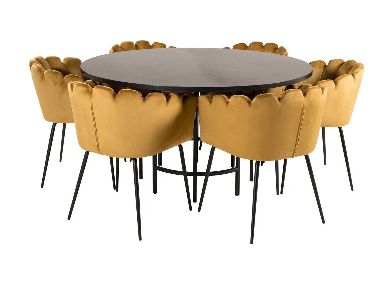 Conjunto de mesas y sillas para comedor Dallas 312 (Amarillo + Negro)