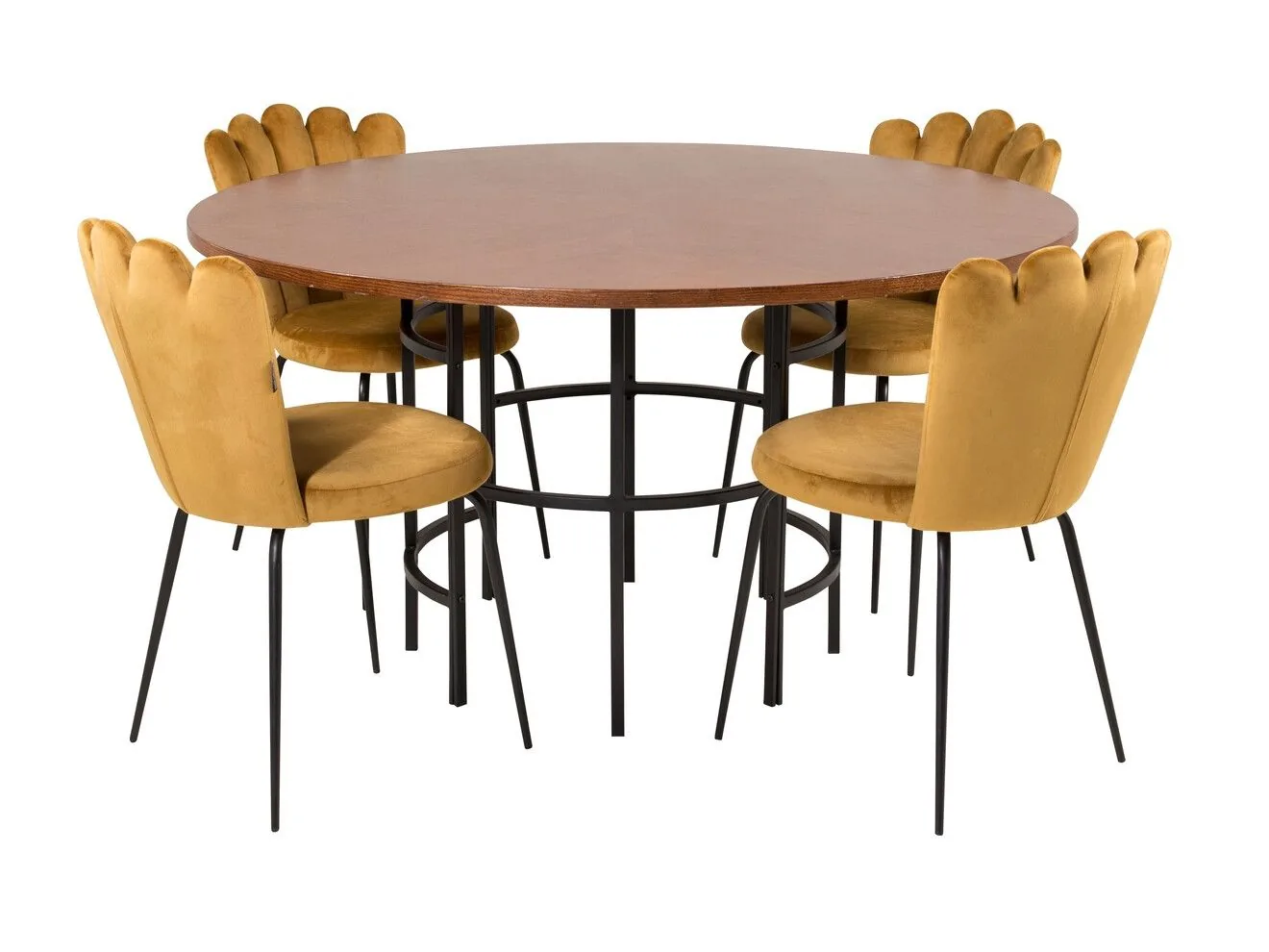 Conjunto de mesas y sillas para comedor Dallas 314 (Amarillo + Negro)