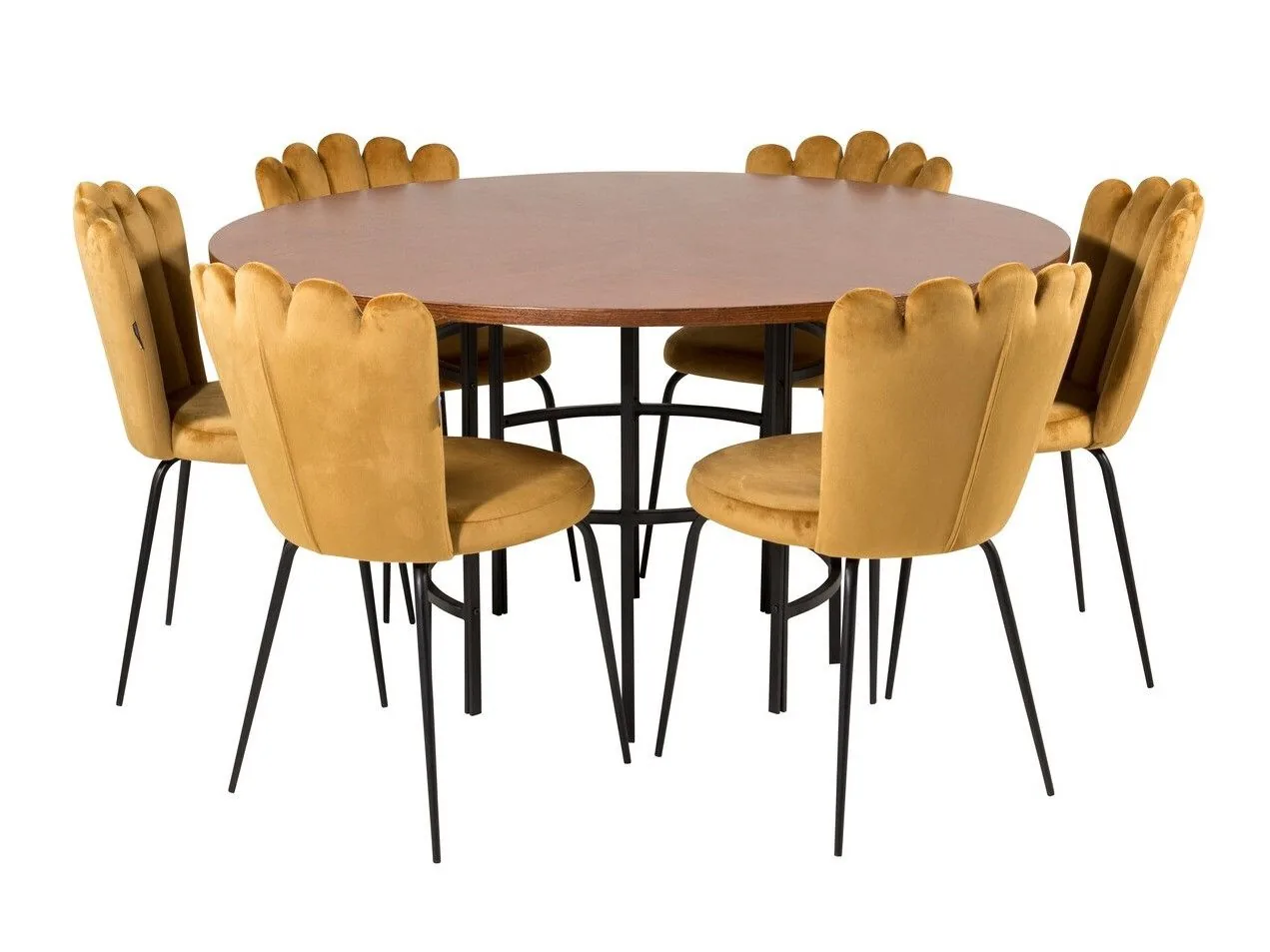 Conjunto de mesas y sillas para comedor Dallas 315 (Amarillo + Negro)