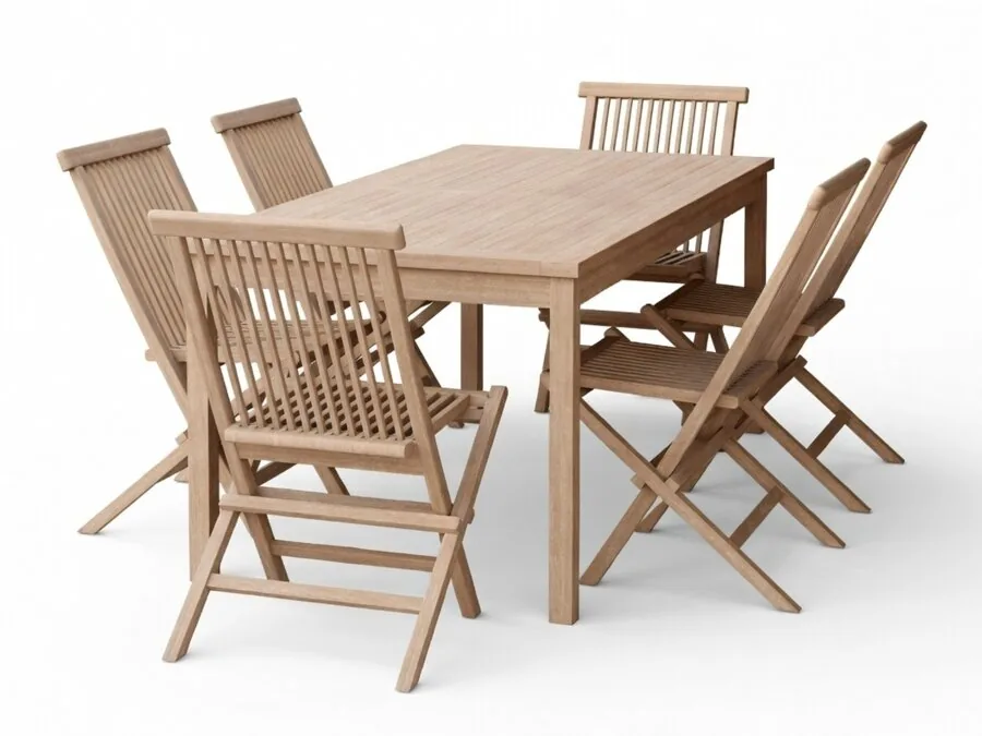 Conjunto de mesa y sillas Nunova 144 (Luminoso madera)