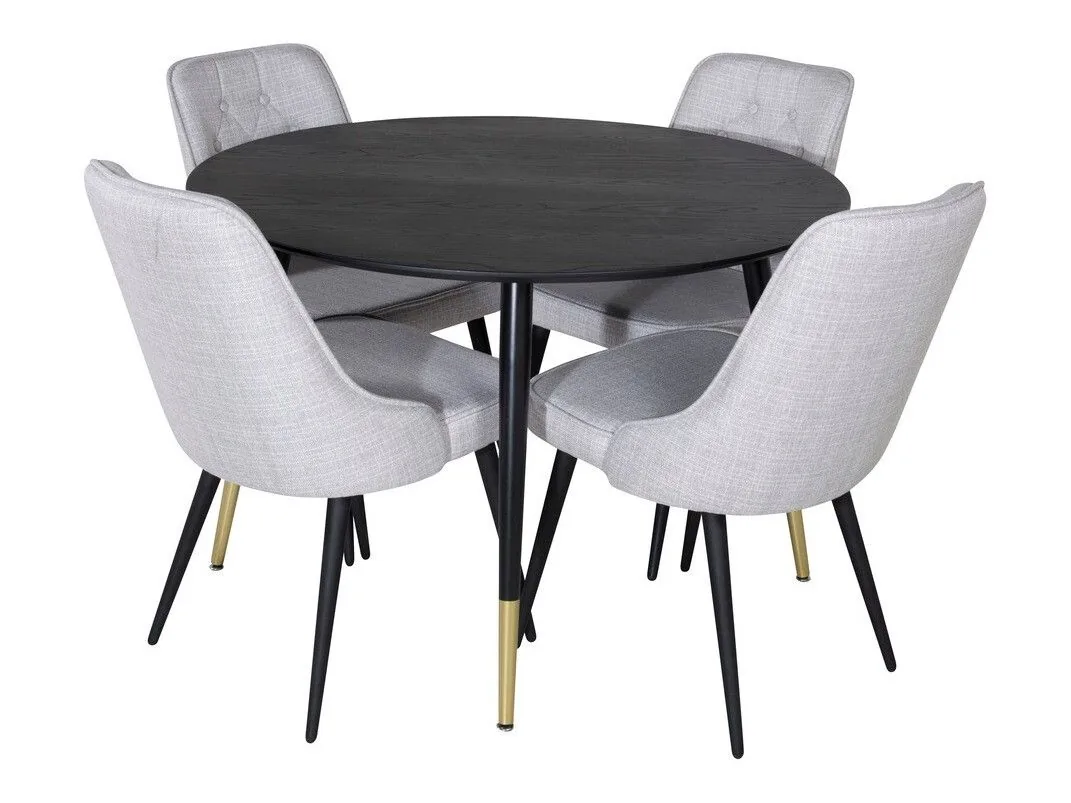 Conjunto de mesas y sillas para comedor Dallas 1178 (Gris + Negro)