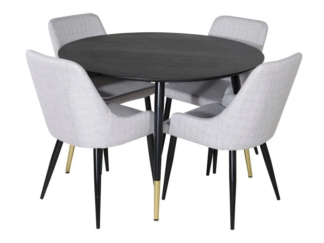 Conjunto de mesas y sillas para comedor Dallas 1181 (Gris + Negro)
