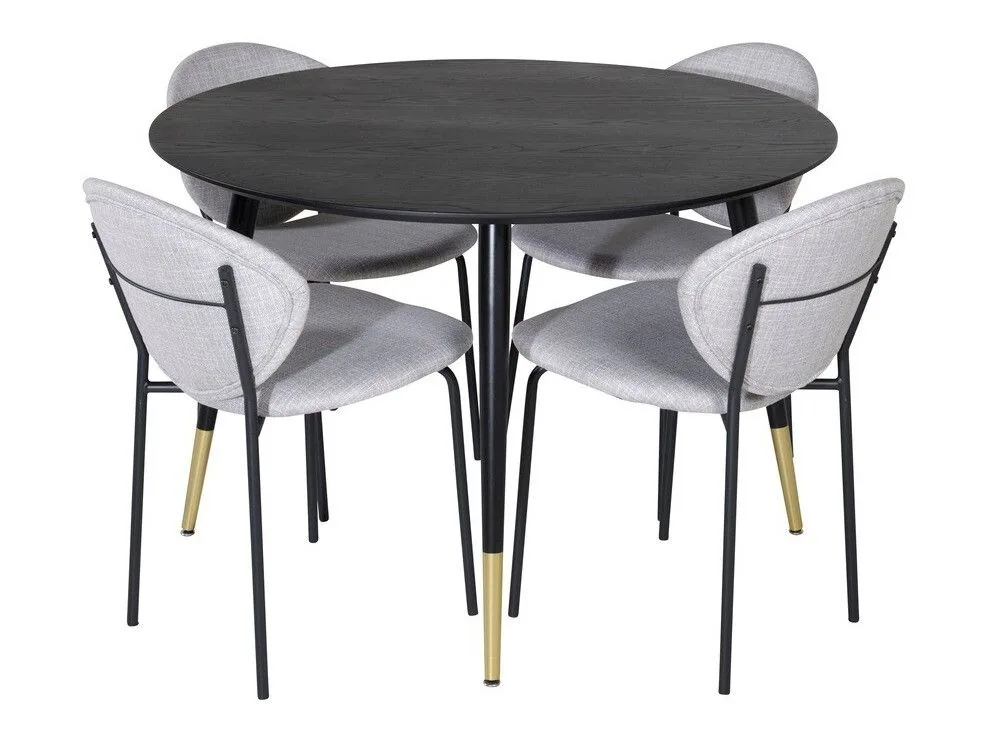 Conjunto de mesas y sillas para comedor Dallas 1186 (Gris + Negro)