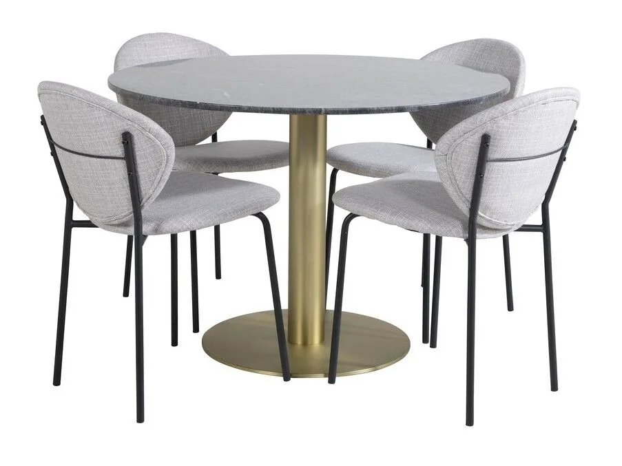 Conjunto de mesas y sillas para comedor Dallas 1209 (Gris + Negro)