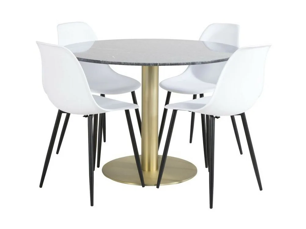 Conjunto de mesas y sillas para comedor Dallas 1214 (Blanco + Negro)