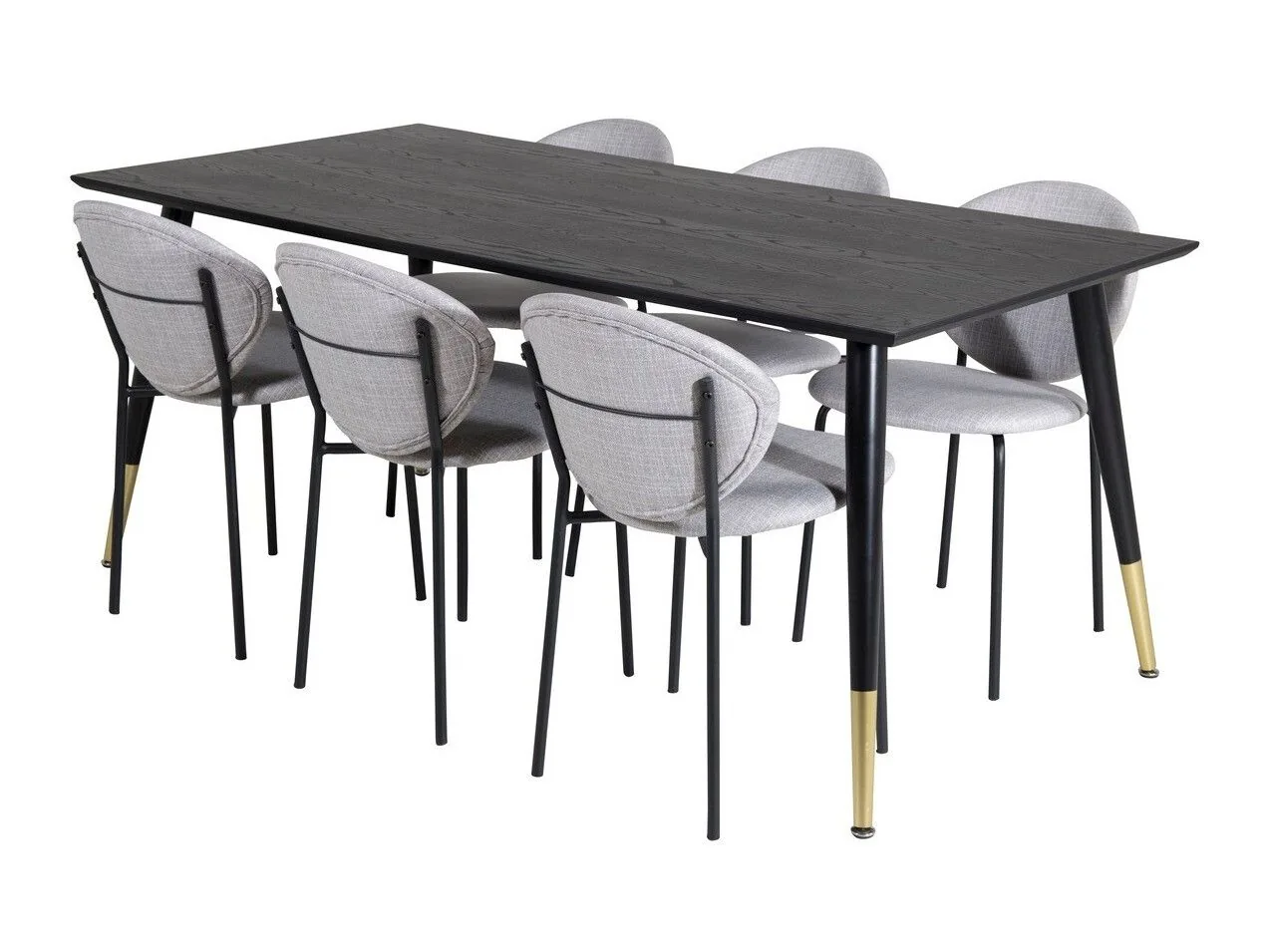 Conjunto de mesas y sillas para comedor Dallas 1260 (Gris + Negro)