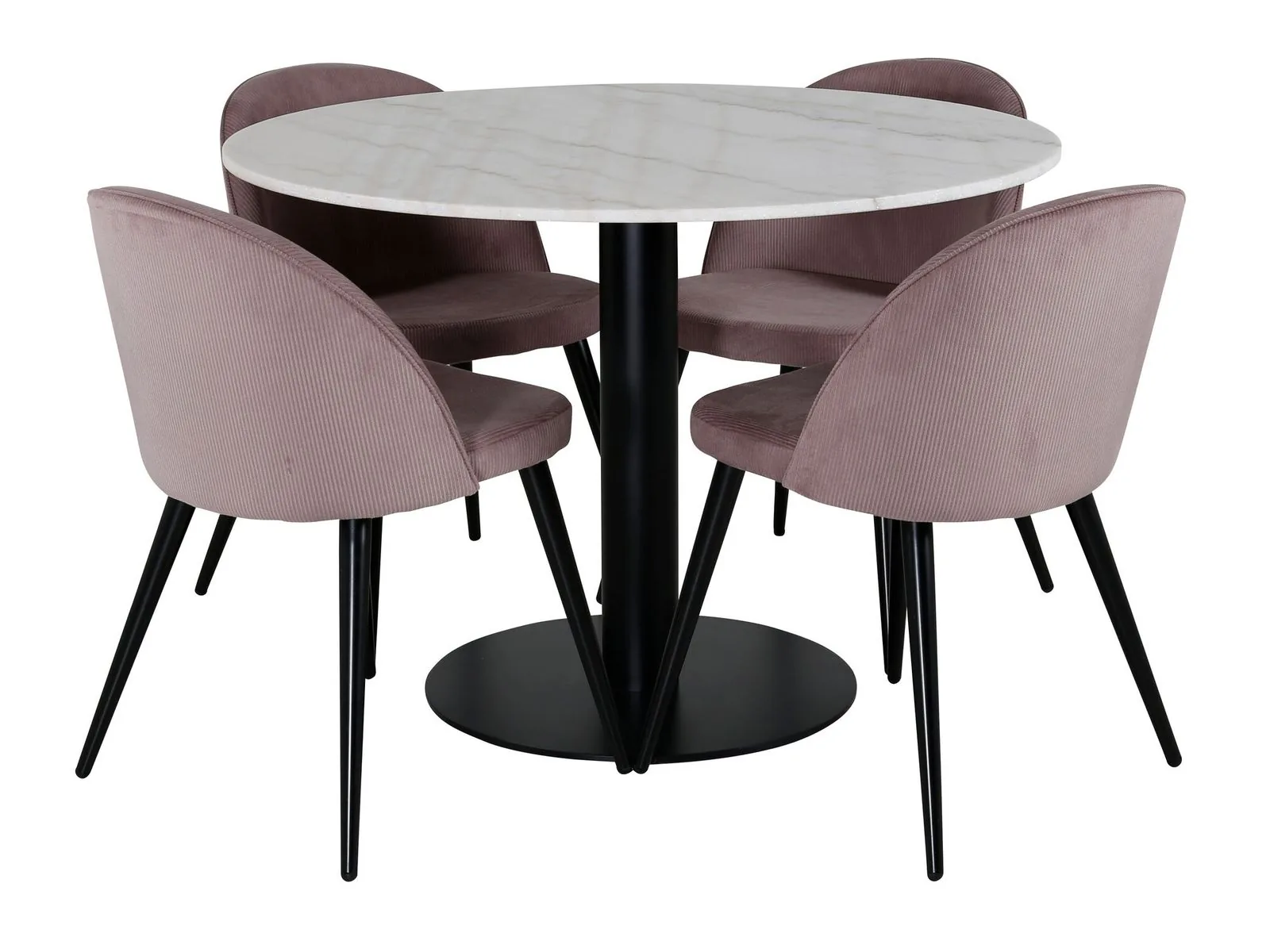 Conjunto de mesas y sillas para comedor Dallas 1297 (Rosa + Negro)