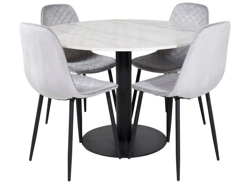 Conjunto de mesas y sillas para comedor Dallas 1302 (Gris + Negro)
