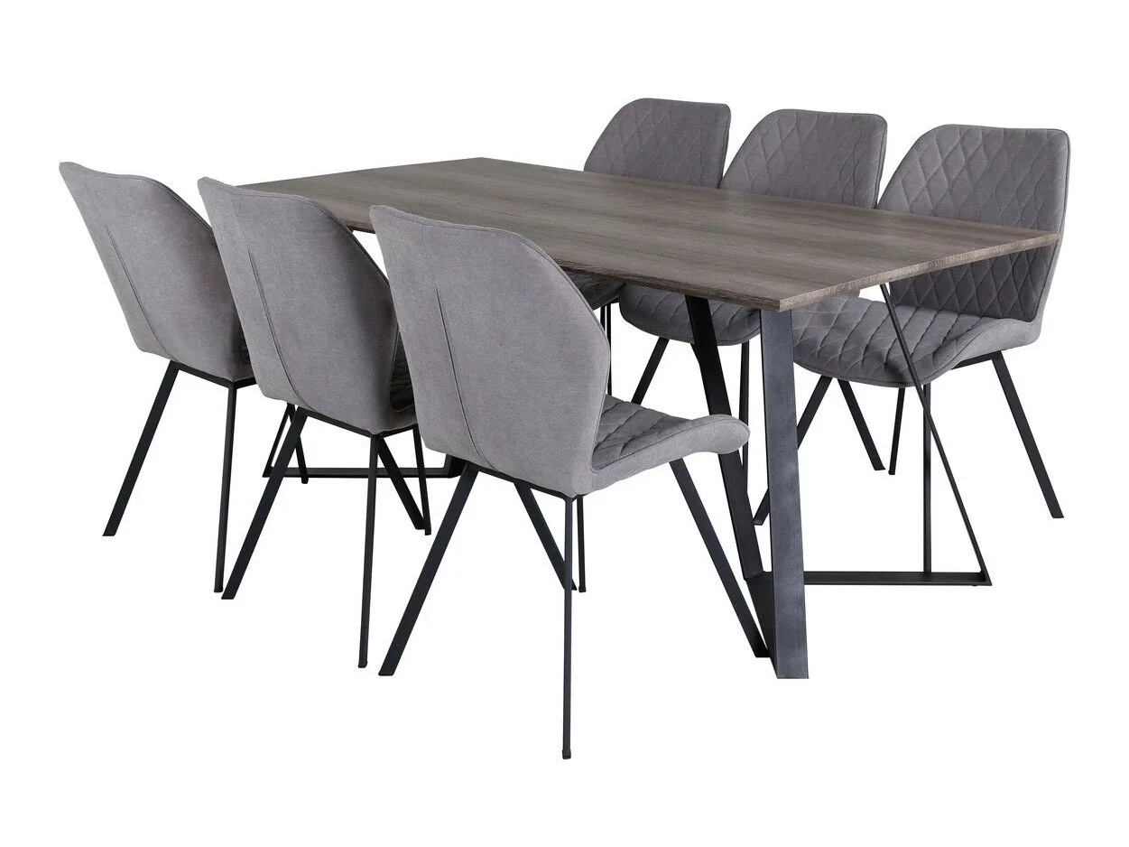 Conjunto de mesas y sillas para comedor Dallas 1359 (Gris + Negro)