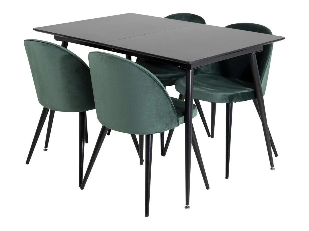 Conjunto de mesas y sillas para comedor Dallas 1521 (Verde + Negro)