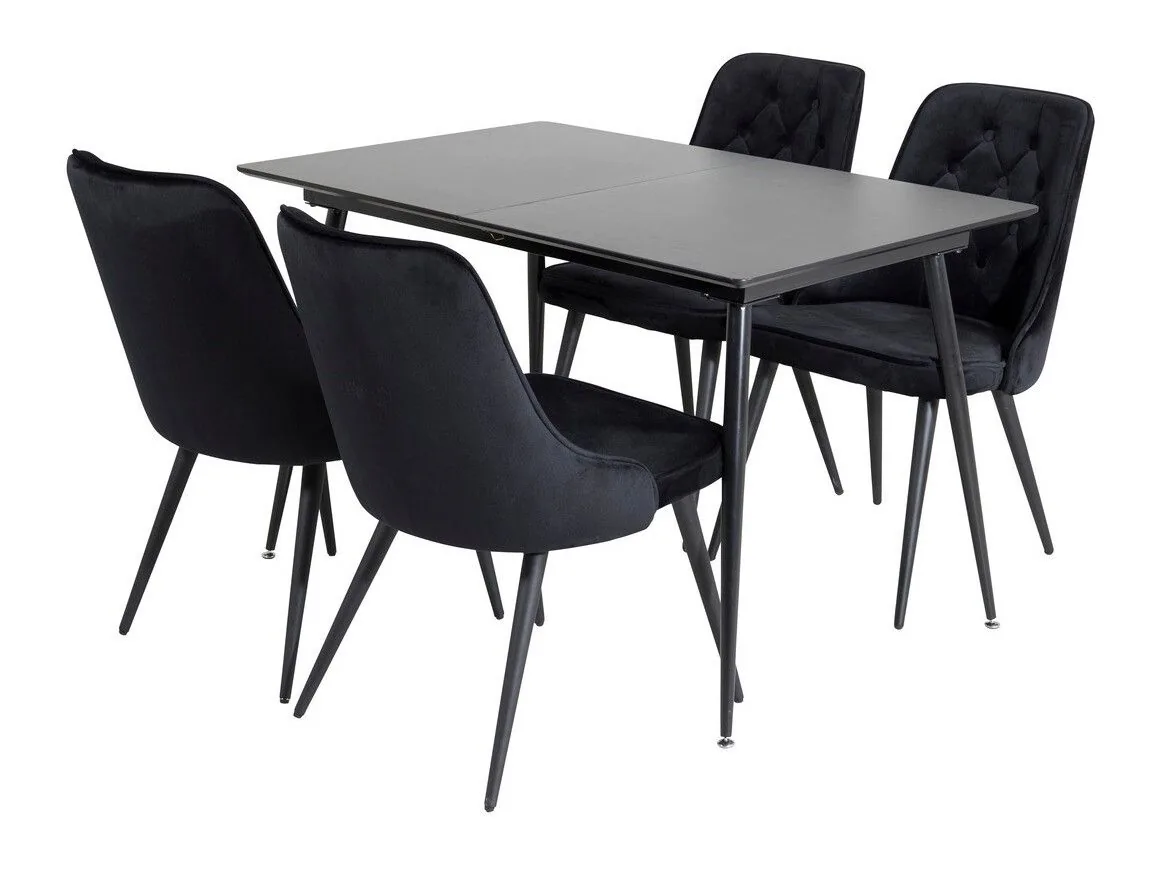 Conjunto de mesas y sillas para comedor Dallas 1522 (Negro)