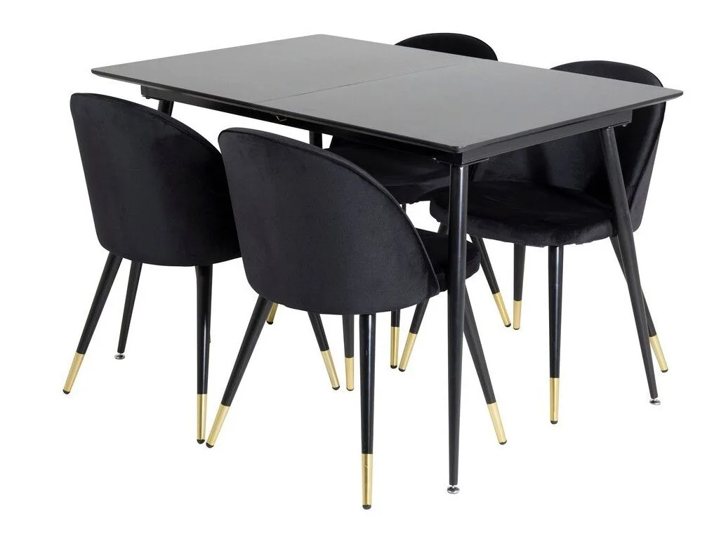 Conjunto de mesas y sillas para comedor Dallas 1526 (Negro)
