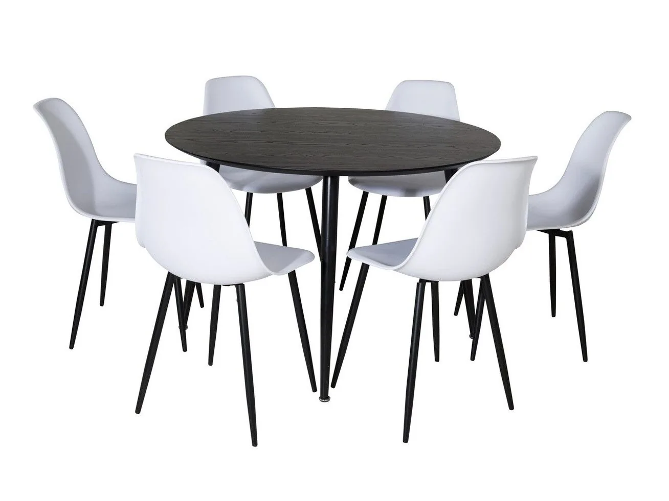 Conjunto de mesas y sillas para comedor Dallas 1563 (Blanco + Negro)