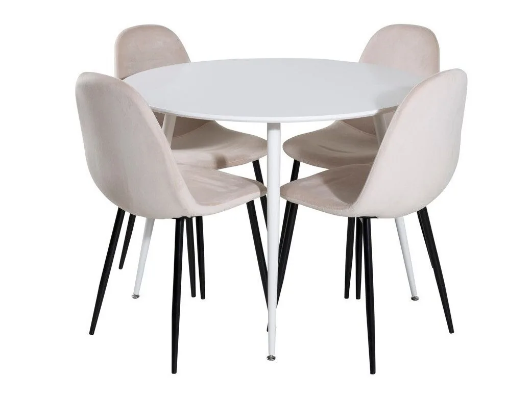 Conjunto de mesas y sillas para comedor Dallas 1581 (Crema + Negro)