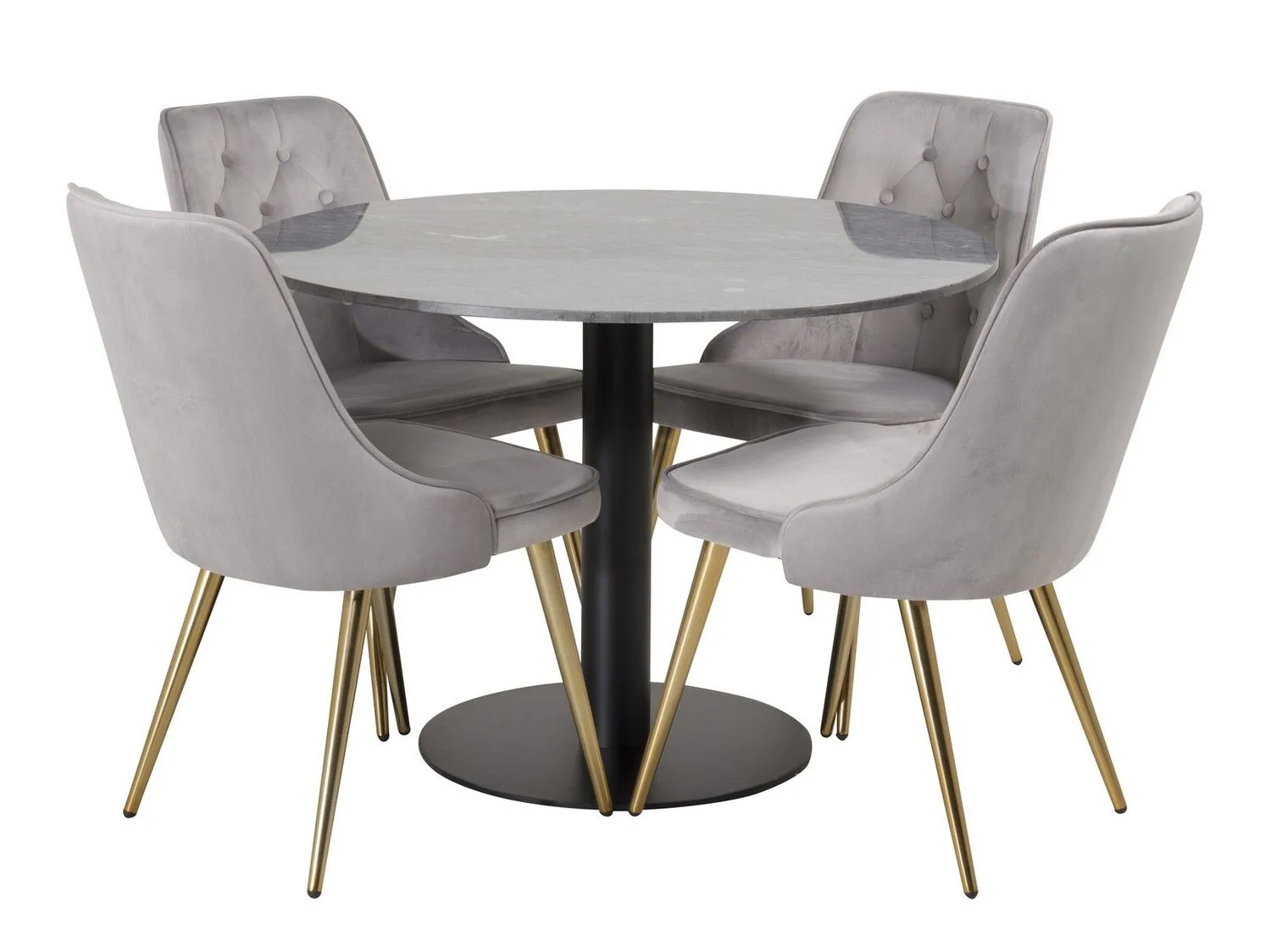 Conjunto de mesas y sillas para comedor Dallas 1627 (Gris)