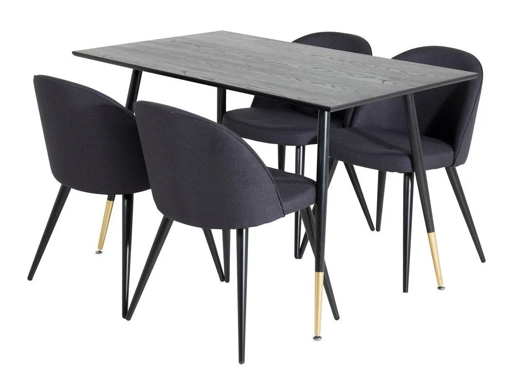 Conjunto de mesas y sillas para comedor Dallas 1692 (Negro)