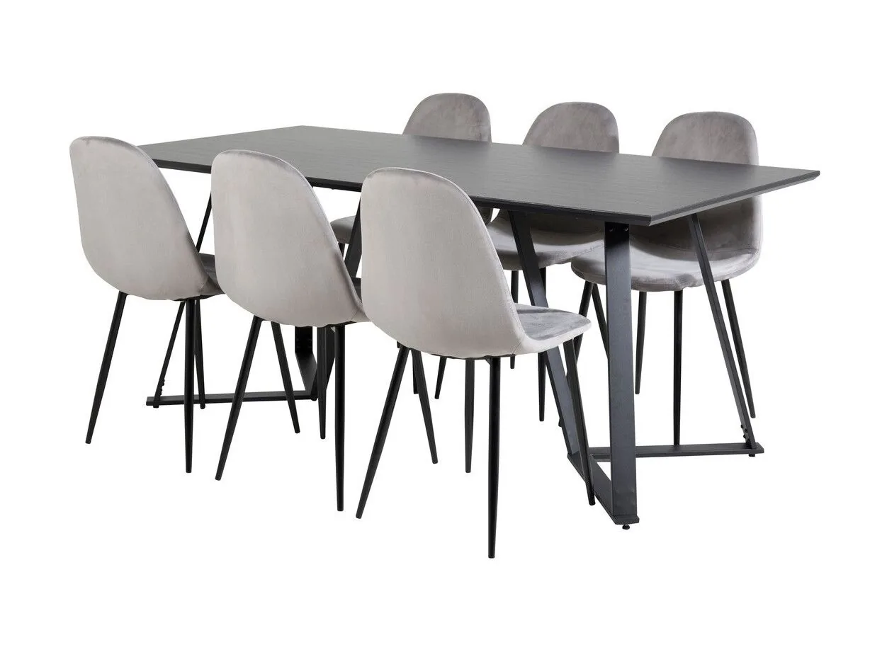 Conjunto de mesas y sillas para comedor Dallas 2476 (Gris + Negro)