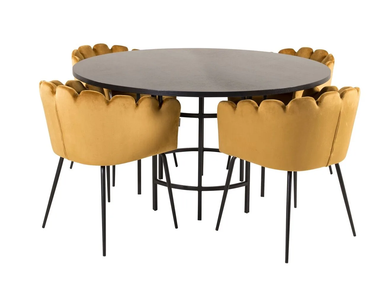 Conjunto de mesas y sillas para comedor Dallas 313 (Amarillo + Negro)