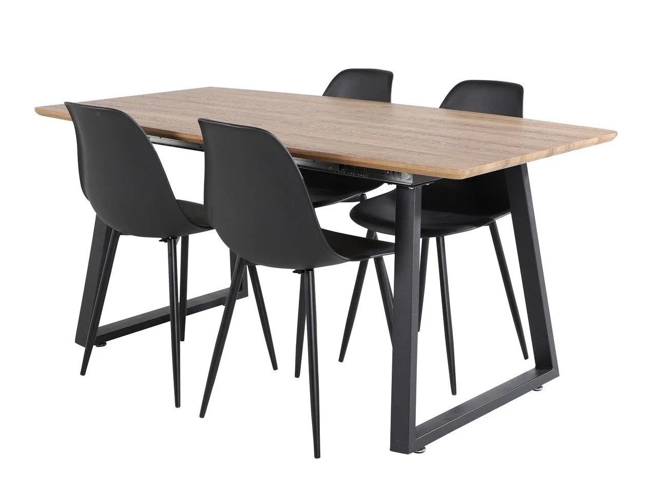 Conjunto de mesas y sillas para comedor Dallas 329 (Negro)