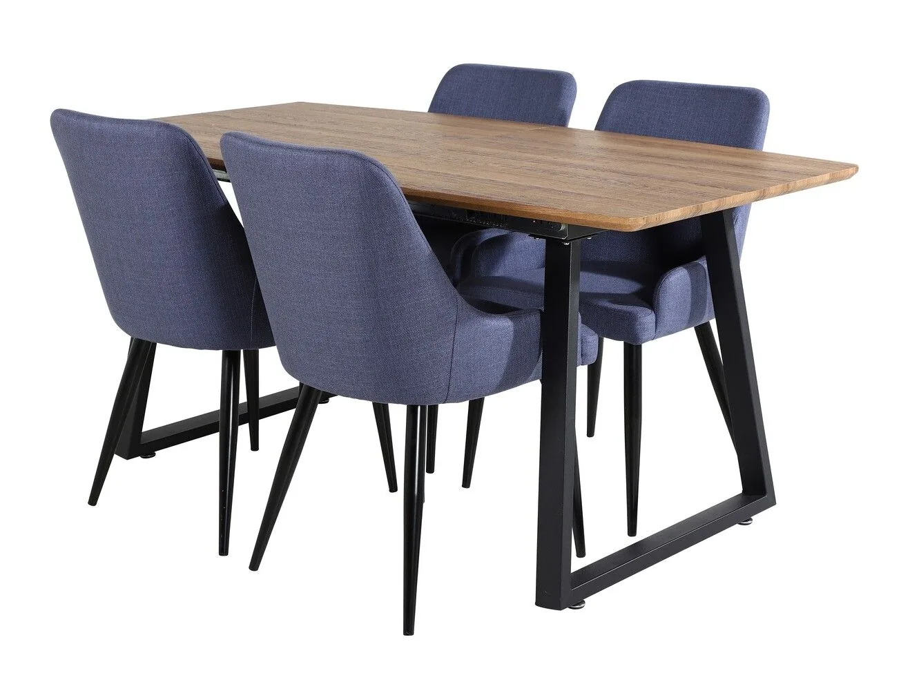 Conjunto de mesas y sillas para comedor Dallas 334 (Azul + Negro)