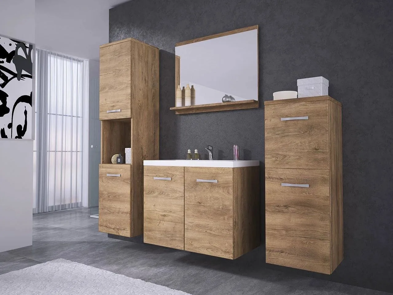 Conjunto de mueble de baño Sarasota 108 (Roble de lefkada)