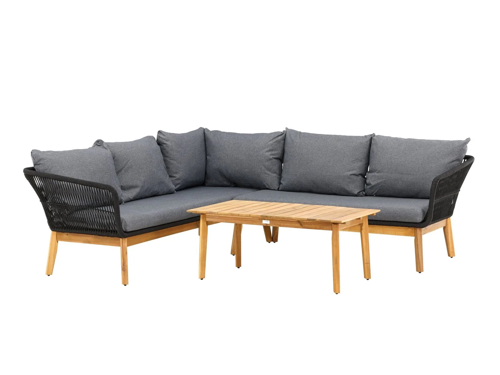 Conjunto de muebles de exterior Dallas 1085 (Acacia + Negro)