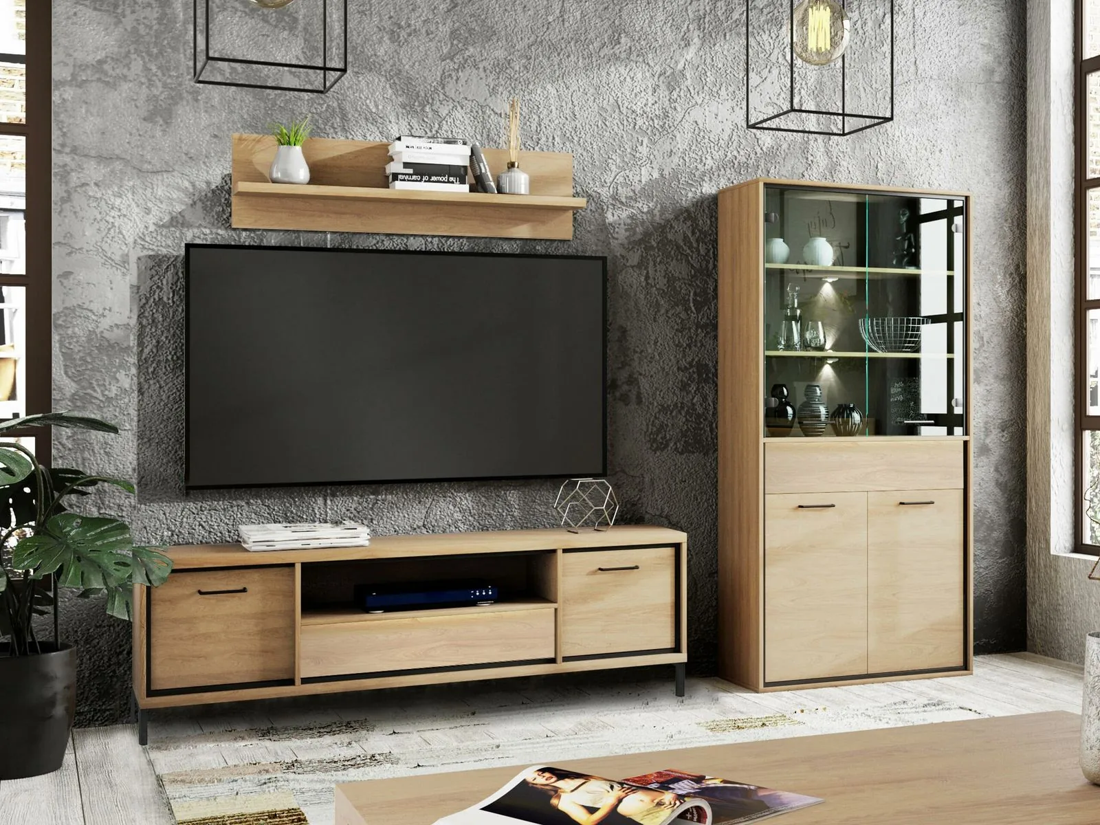 Conjunto de salón Etrmoni 119 (Luminoso madera)